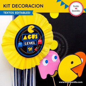 Pacman: kit imprimible decoración de fiesta