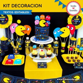 Pacman: kit imprimible decoración de fiesta