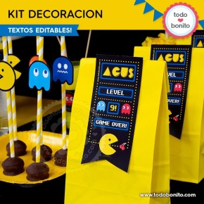 Pacman: kit imprimible decoración de fiesta