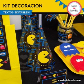 Pacman: kit imprimible decoración de fiesta