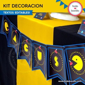 Pacman: kit imprimible decoración de fiesta