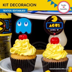 Pacman: kit imprimible decoración de fiesta