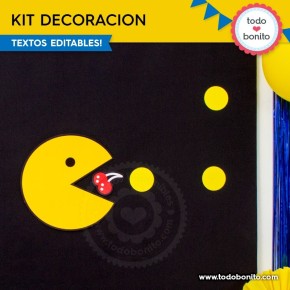 Pacman: kit imprimible decoración de fiesta