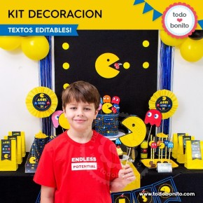 Pacman: kit imprimible decoración de fiesta