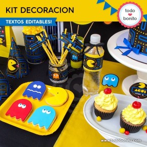 Pacman: kit imprimible decoración de fiesta