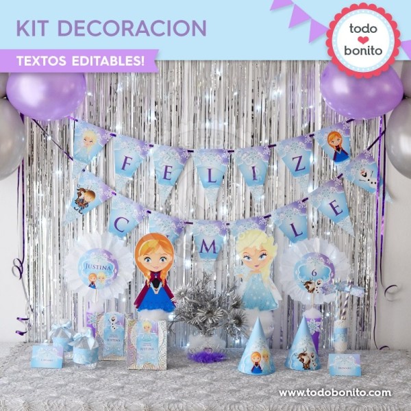 Frozen 1: kit imprimible decoración de fiesta