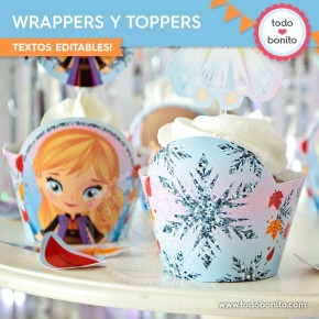 Frozen 2: wrappers y toppers para cupcakes