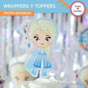 Frozen 2: wrappers y toppers para cupcakes