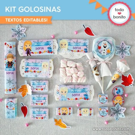 Frozen 2: kit etiquetas de golosinas