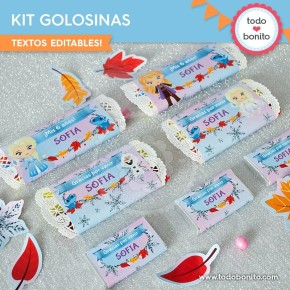 Frozen 2: kit etiquetas de golosinas