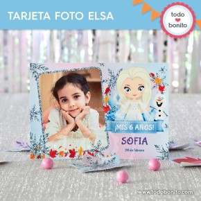 Frozen 2: tarjeta con foto MOD Elsa