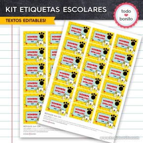 Gaturro: Kit imprimible etiquetas escolares