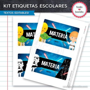 Star Wars: Kit imprimible etiquetas escolares