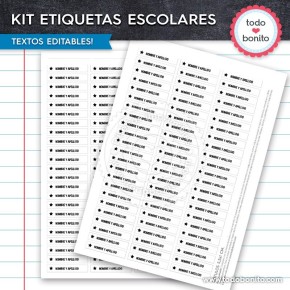 Star Wars: Kit imprimible etiquetas escolares