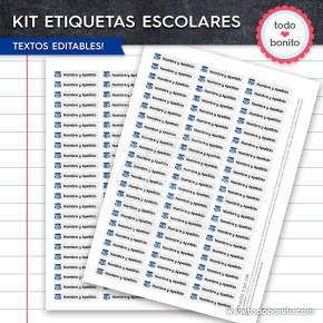 Fútbol Talleres: Kit imprimible etiquetas escolares