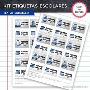 Fútbol Talleres: Kit imprimible etiquetas escolares