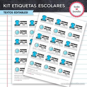 Fútbol Belgrano: Kit imprimible etiquetas escolares