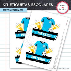 Fútbol Belgrano: Kit imprimible etiquetas escolares