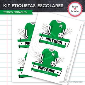 Fútbol Ferro: Kit imprimible etiquetas escolares