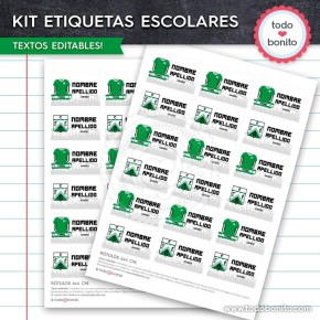 Fútbol Ferro: Kit imprimible etiquetas escolares