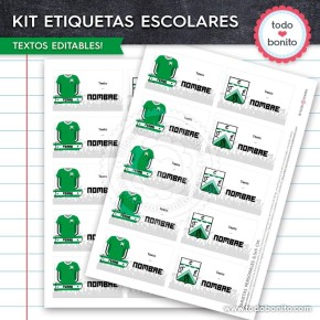 Fútbol Ferro: Kit imprimible etiquetas escolares