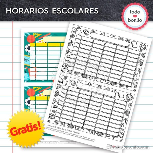 *GRATIS * Horario escolar