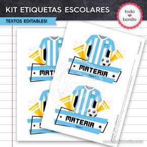 Fútbol Racing: Kit imprimible etiquetas escolares