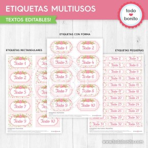 Shabby Chic Rosa: etiquetas multiusos