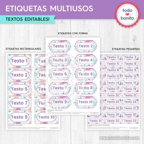 Moderno: etiquetas multiusos