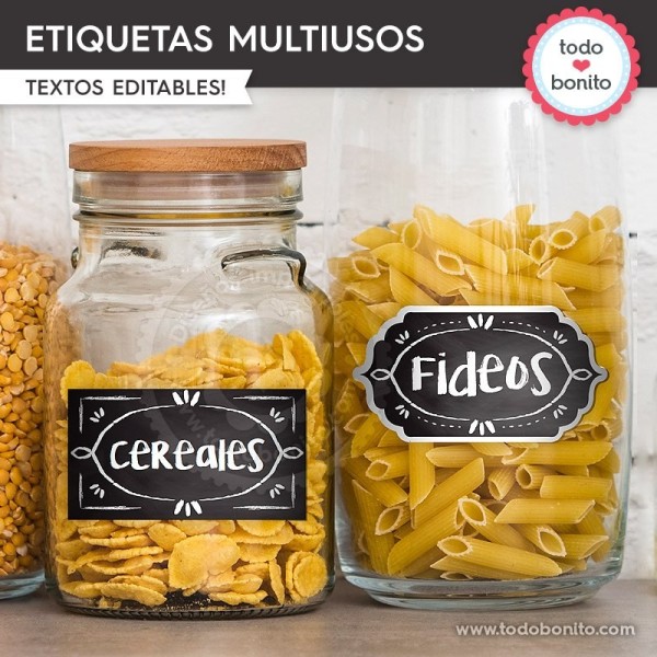 Pizarra: etiquetas multiusos