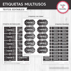 Pizarra: etiquetas multiusos