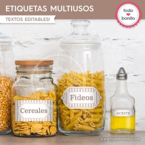 Rayas beige: etiquetas multiusos