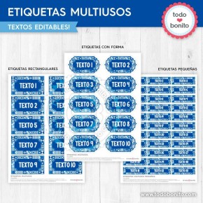 Escandinavo azul: etiquetas multiusos