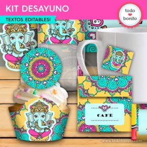 Ganesha: kit imprimible desayuno