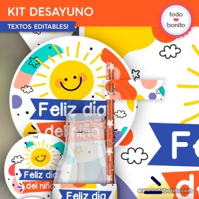 Infantil: kit imprimible desayuno