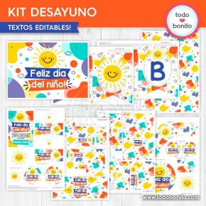 Infantil: kit imprimible desayuno