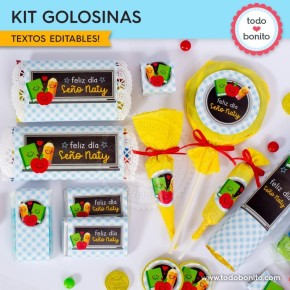 Día del Maestro: kit etiquetas de golosinas