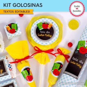 Día del Maestro: kit etiquetas de golosinas