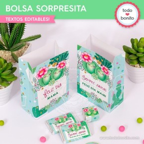 Cactus: bolsa sorpresita para imprimir