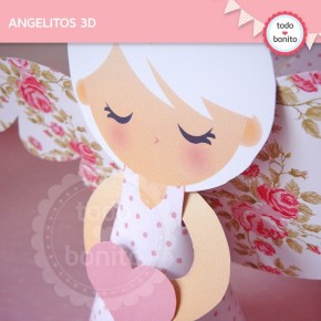 Shabby Chic rosa: angelitos 3D