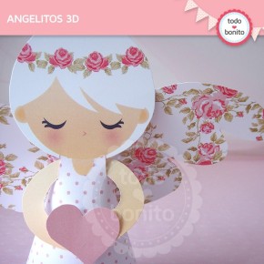 Shabby Chic rosa: angelitos 3D