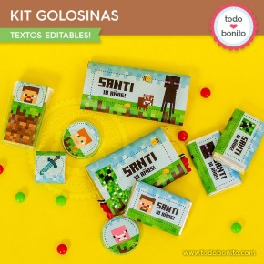 Minecraft: kit etiquetas de golosinas