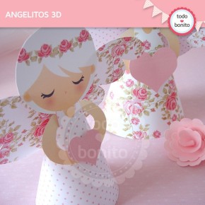 Shabby Chic rosa: angelitos 3D