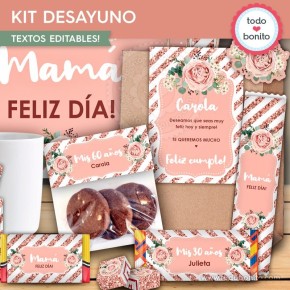 Rose Gold: kit imprimible desayuno