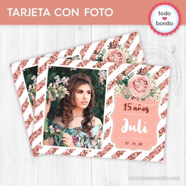 Rose Gold: tarjeta con foto