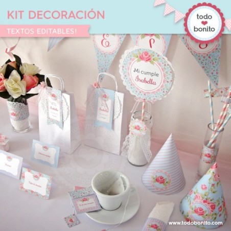 Shabby Chic Aqua Rosa: kit...