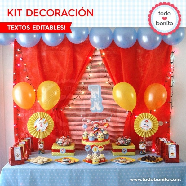 Circo - Kit Decoracion Fiesta Imprimible