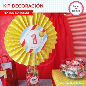 Circo: decoración de fiesta para imprimir