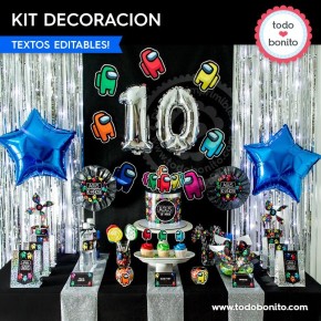 Among Us: kit imprimible decoración de fiesta