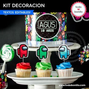 Among Us: kit imprimible decoración de fiesta